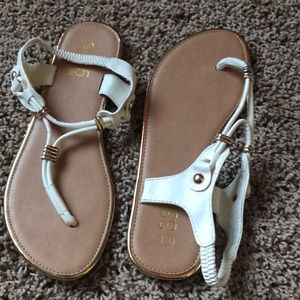 White/Tan sandals.